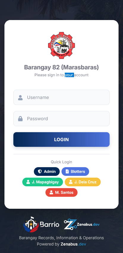 BARRIO Mobile Interface